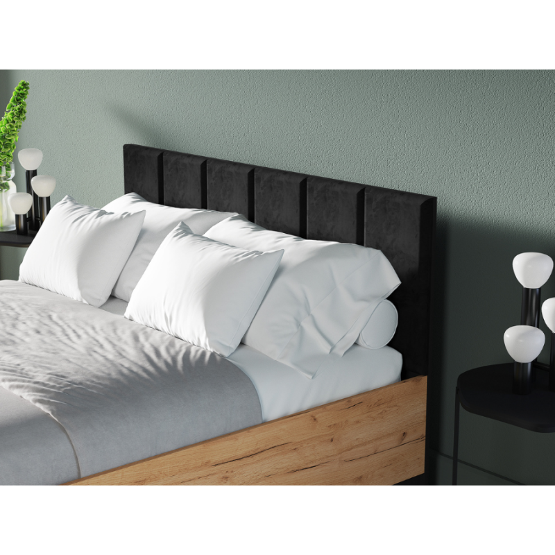 Łóżko 140x200 Urso 1301 z kolekcji Urso Dąb Craft Złoty/Czarny