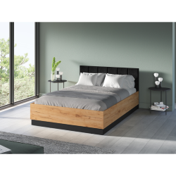 Łóżko 140x200 Urso 1301 z kolekcji Urso Dąb Craft Złoty/Czarny