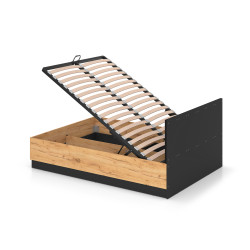 Łóżko 140x200 Urso 1301 z kolekcji Urso Dąb Craft Złoty/Czarny