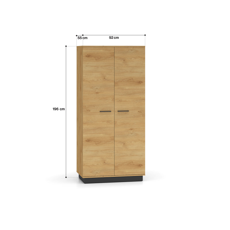 Szafa Modesto 01 dąb stylowy/czarny ML Meble