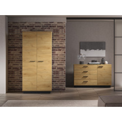 Szafa Modesto 01 dąb stylowy/czarny ML Meble