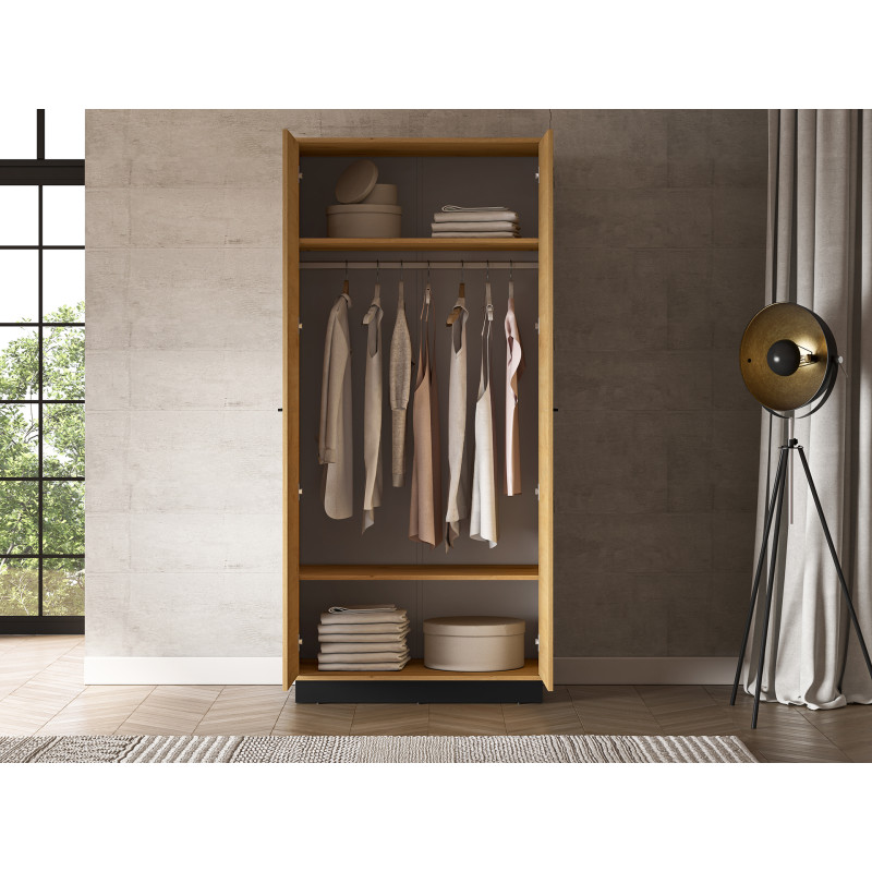 Szafa Modesto 01 dąb stylowy/czarny ML Meble