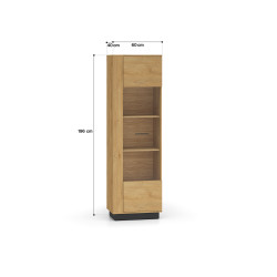 Witryna Modesto 02 dąb stylowy/czarny ML Meble