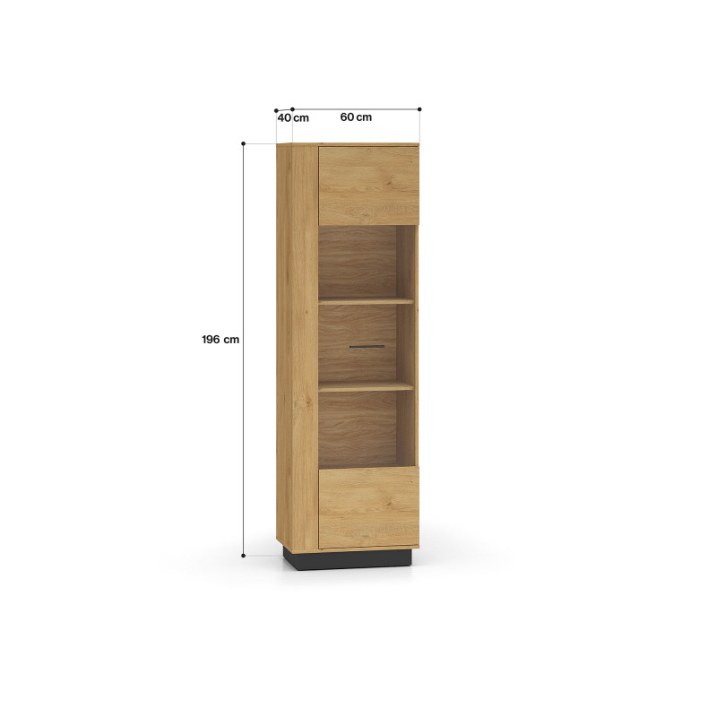 Witryna Modesto 02 dąb stylowy/czarny ML Meble