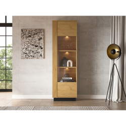 Witryna Modesto 02 dąb stylowy/czarny ML Meble