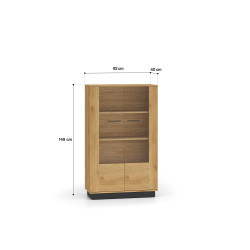 Witryna Modesto 03 dąb stylowy/czarny ML Meble