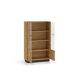 Witryna Modesto 03 dąb stylowy/czarny ML Meble