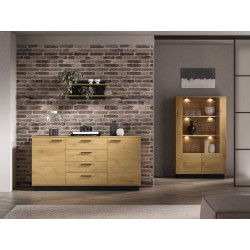 Komoda Modesto 04 dąb stylowy/czarny ML Meble