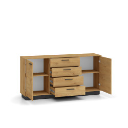 Komoda Modesto 04 dąb stylowy/czarny ML Meble
