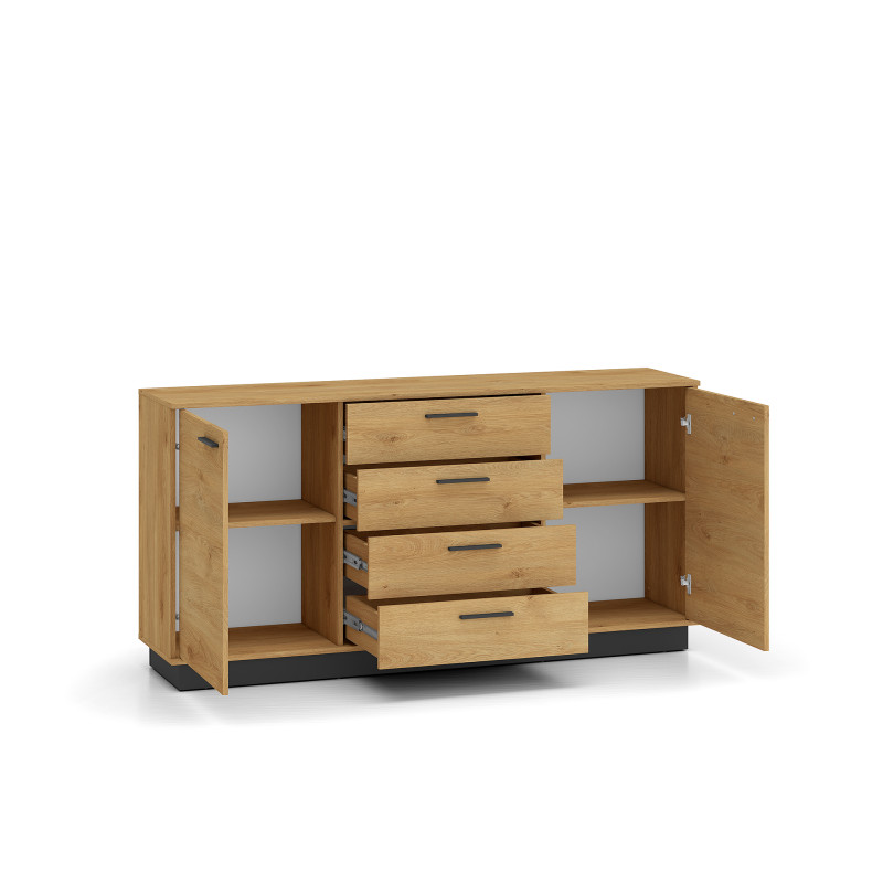 Komoda Modesto 04 dąb stylowy/czarny ML Meble