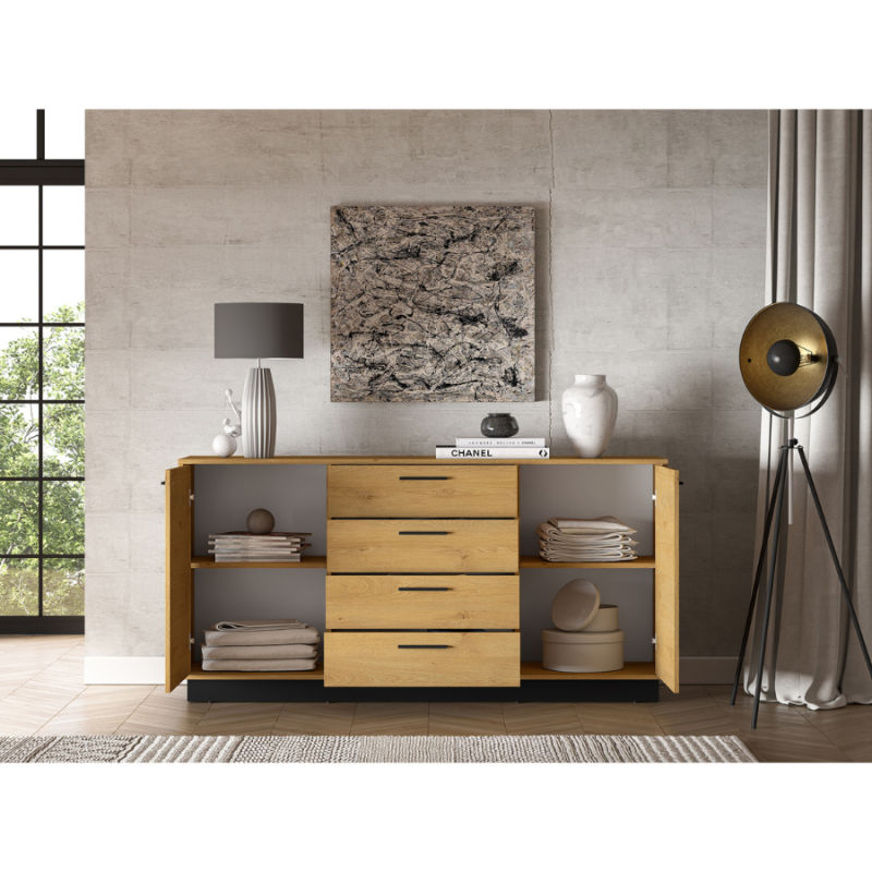 Komoda Modesto 04 dąb stylowy/czarny ML Meble