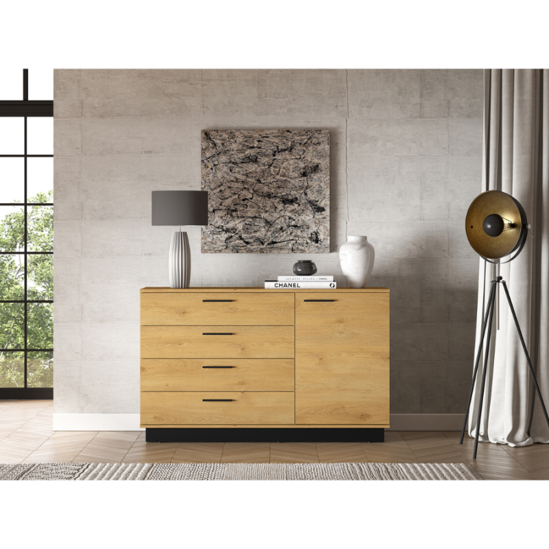 Komoda Modesto 05 dąb stylowy/czarny ML Meble
