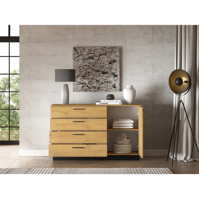 Komoda Modesto 05 dąb stylowy/czarny ML Meble