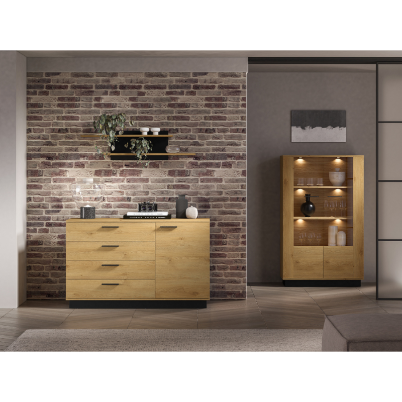 Komoda Modesto 05 dąb stylowy/czarny ML Meble