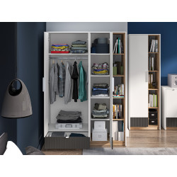 Szafa Torino 01 grafit/biały/dąb castello ML Meble