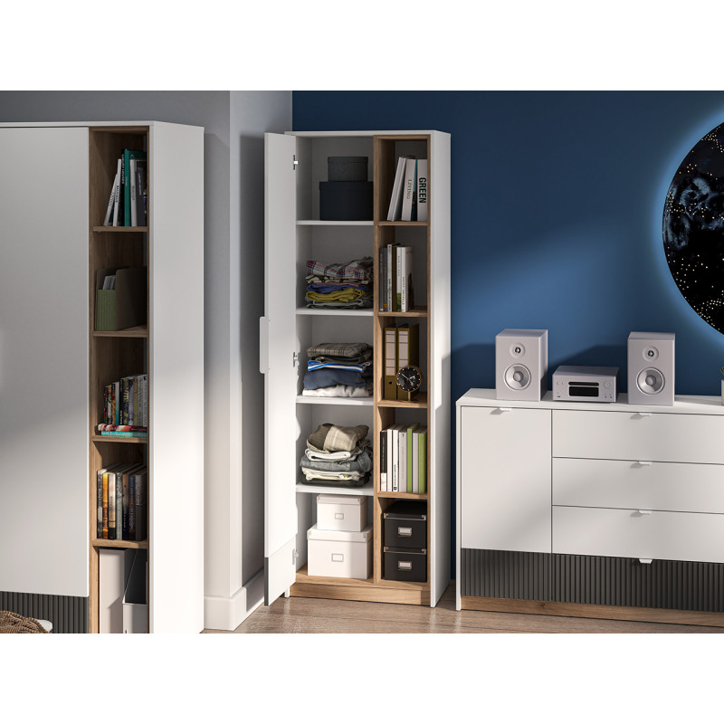 Szafa Torino 04 grafit/biały/dąb castello ML Meble