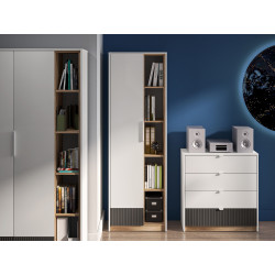 Szafa Torino 04 grafit/biały/dąb castello ML Meble