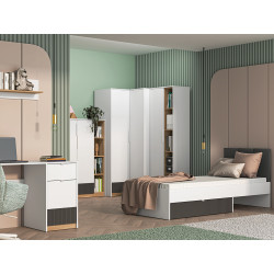 Komoda Torino 5 grafit/biały/dąb castello ML Meble Komoda Torino 5 grafit/biały/dąb castello ML Meble