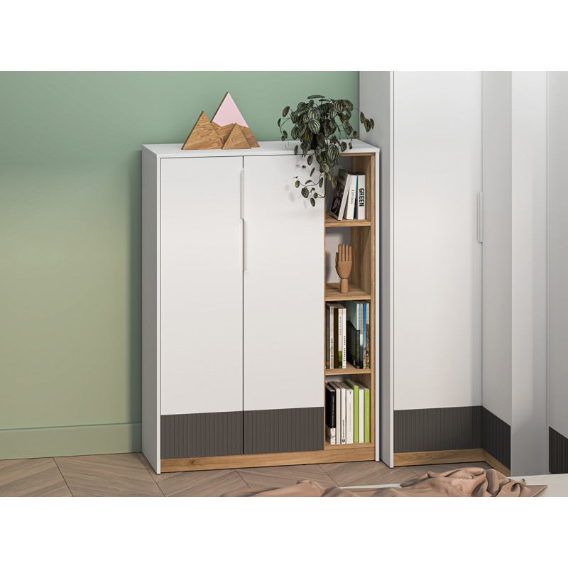 Komoda Torino 5 grafit/biały/dąb castello ML Meble