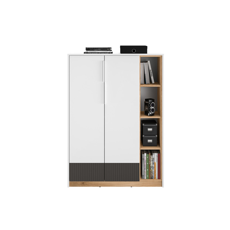 Komoda Torino 5 grafit/biały/dąb castello ML Meble Komoda Torino 5 grafit/biały/dąb castello ML Meble