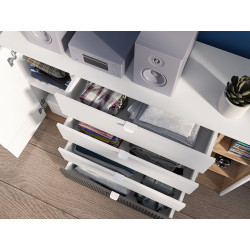 Komoda Torino 06 grafit/biały/dąb castello ML Meble Komoda Torino 06 grafit/biały/dąb castello ML Meble