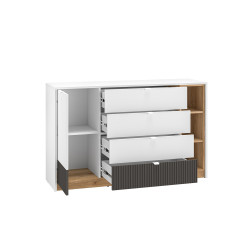 Komoda Torino 06 grafit/biały/dąb castello ML Meble Komoda Torino 06 grafit/biały/dąb castello ML Meble