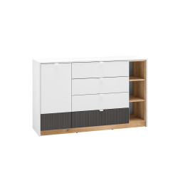 Komoda Torino 06 grafit/biały/dąb castello ML Meble Komoda Torino 06 grafit/biały/dąb castello ML Meble