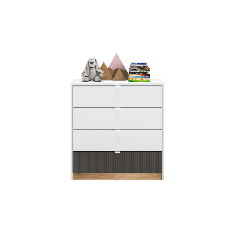 Komoda Torino 07 grafit/biały/dąb castello ML Meble Komoda Torino 07 grafit/biały/dąb castello ML Meble