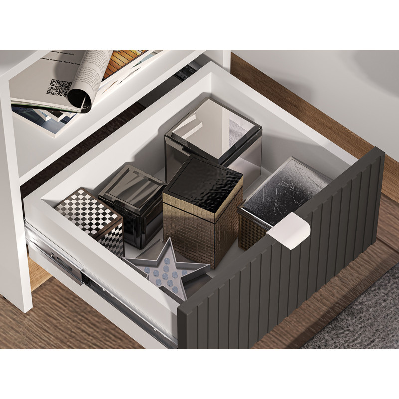 Szafka nocna Torino 09 grafit/biały/dąb castello ML Meble