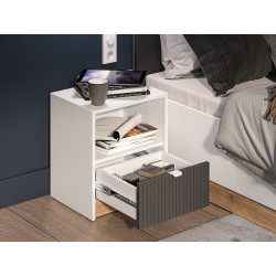 Szafka nocna Torino 09 grafit/biały/dąb castello ML Meble