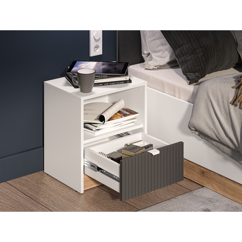 Szafka nocna Torino 09 grafit/biały/dąb castello ML Meble