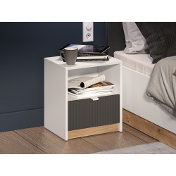 Szafka nocna Torino 09 grafit/biały/dąb castello ML Meble