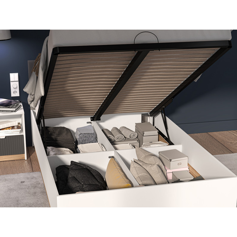 Łóżko 120x200 Torino 1201 grafit/biały/dąb castello ML Meble