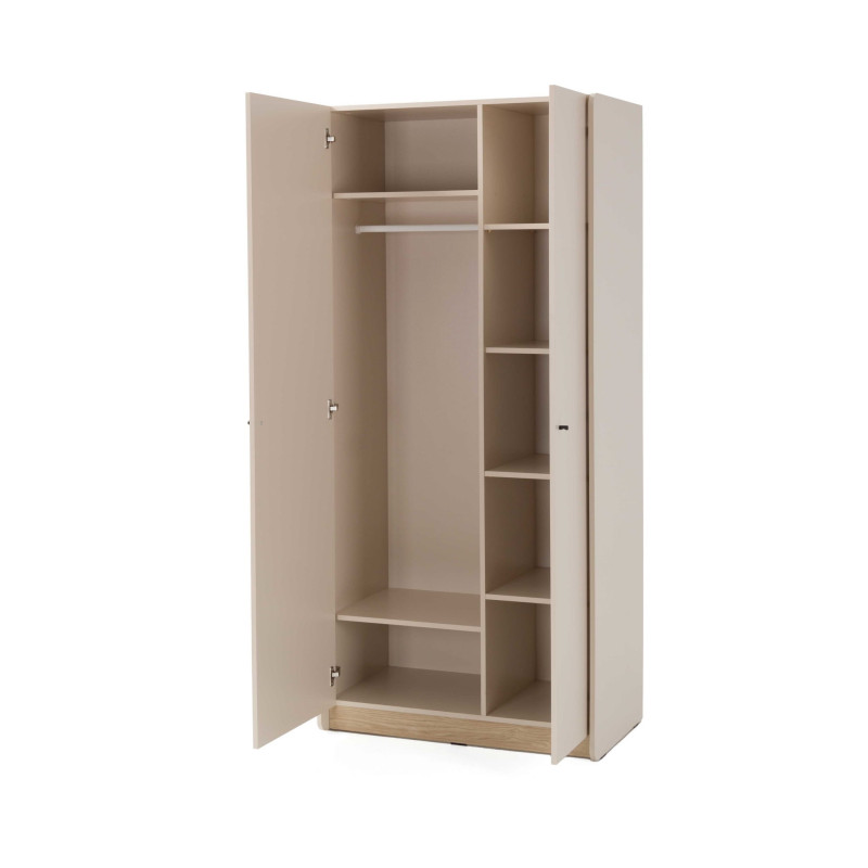 Dwudrzwiowa szafa Alessio AE03 beż piaskowy/dąb olejowany