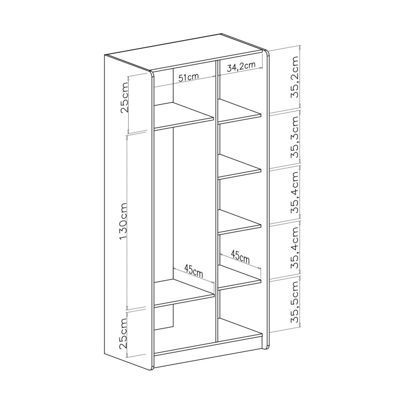 Dwudrzwiowa szafa Alessio AE03 beż piaskowy/dąb olejowany