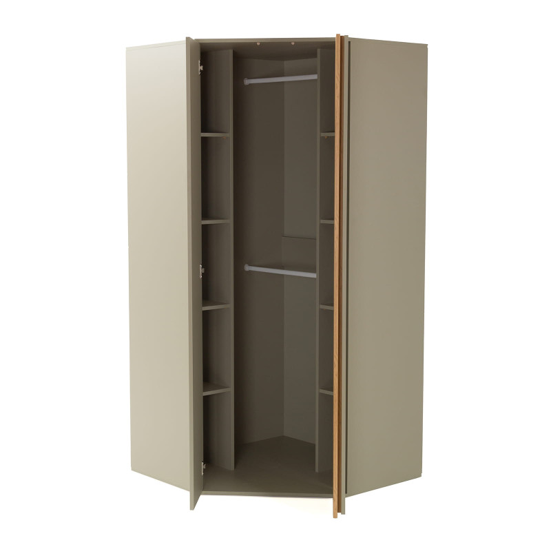 Szafa narożna Luca LC02 beż piaskowy/dąb olejowany