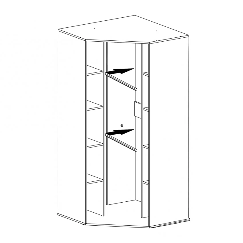 Szafa narożna Luca LC02 beż piaskowy/dąb olejowany