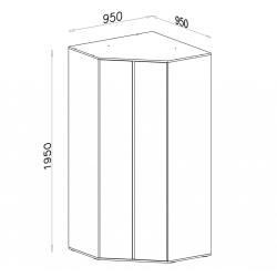 Szafa narożna Luca LC02 eukaliptus/dąb baltic dune