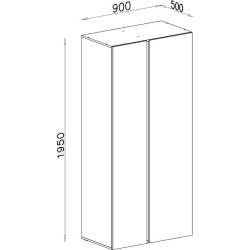 Dwudrzwiowa szafa Luca LC03 eukaliptus/dąb baltic dune