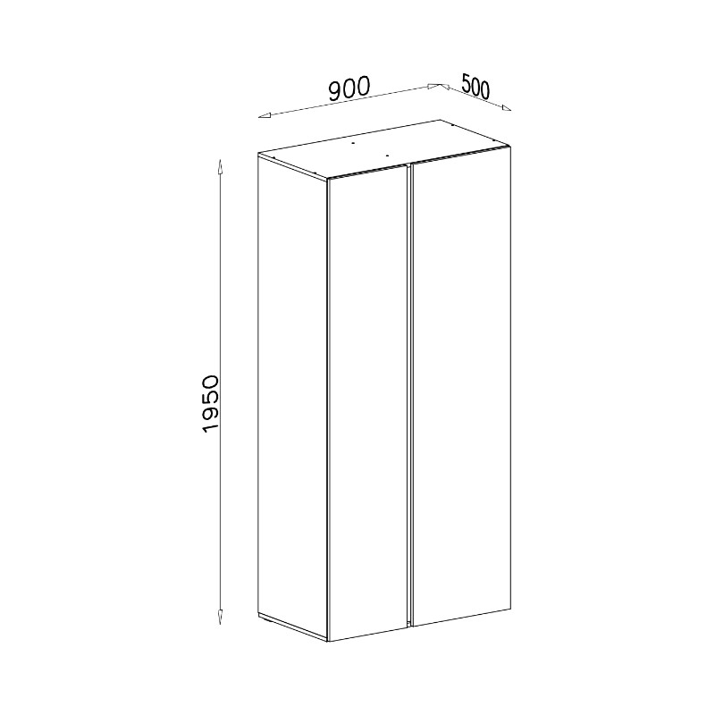 Dwudrzwiowa szafa Luca LC03 eukaliptus/dąb baltic dune