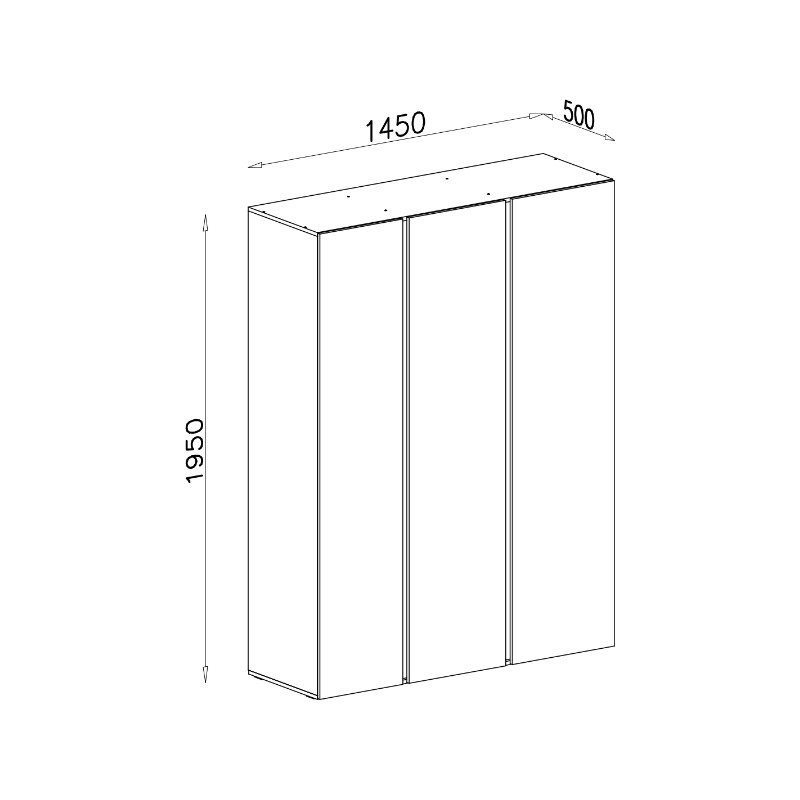 Trzydrzwiowa szafa Luca LC01 beż piaskowy/dąb olejowany