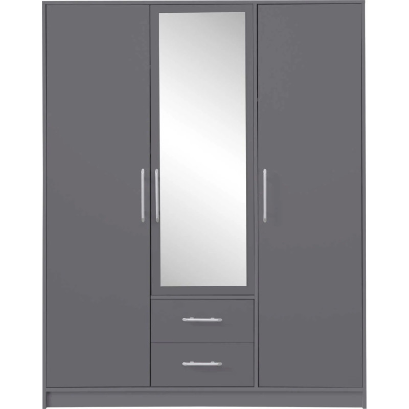 Trzydrzwiowa szafa z lustrem z kolekcji Smart SRL2 antracyt