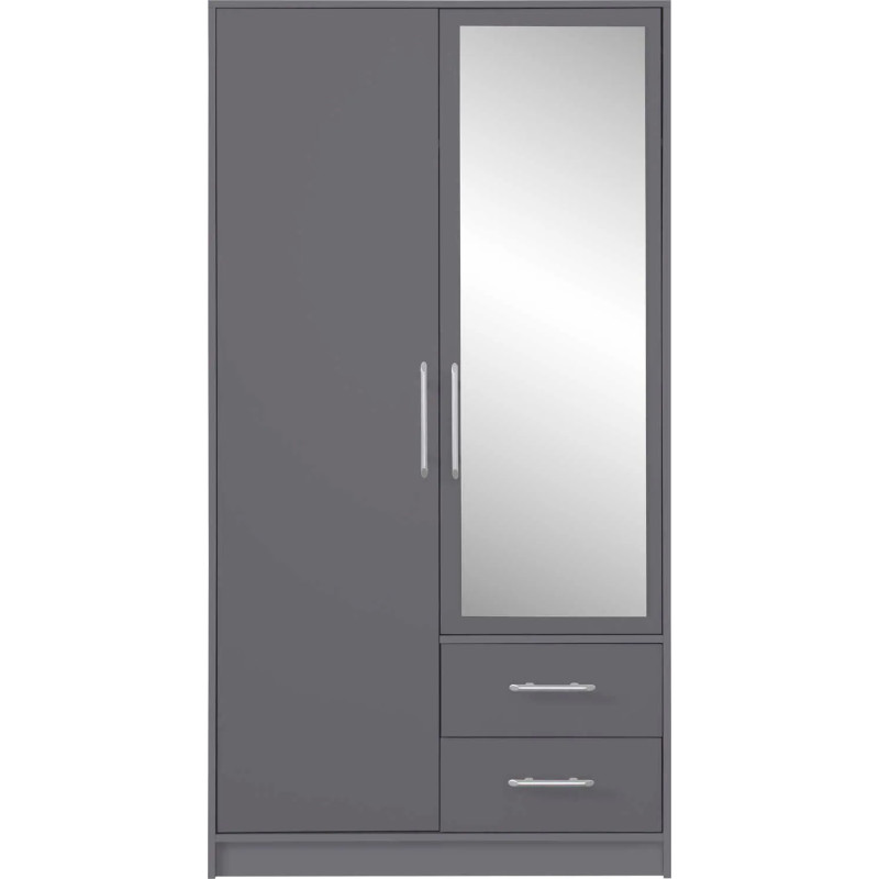 Dwudrzwiowa szafa z lustrem z kolekcji Smart SRL3 antracyt
