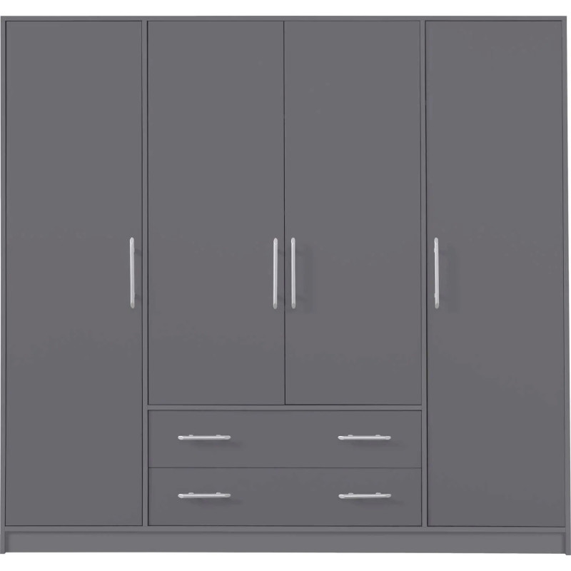 Czterodrzwiowa szafa z kolekcji Smart SR1 antracyt