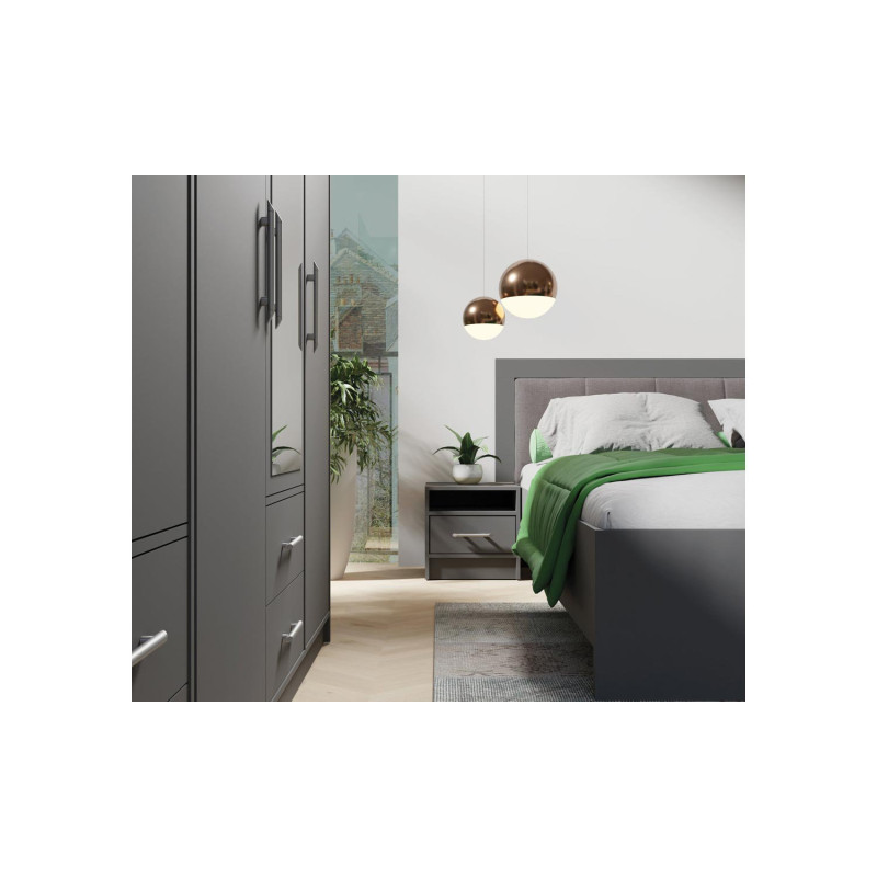 Łóżko 160x200 z pojemnikiem z kolekcji Smart SR6 antracyt