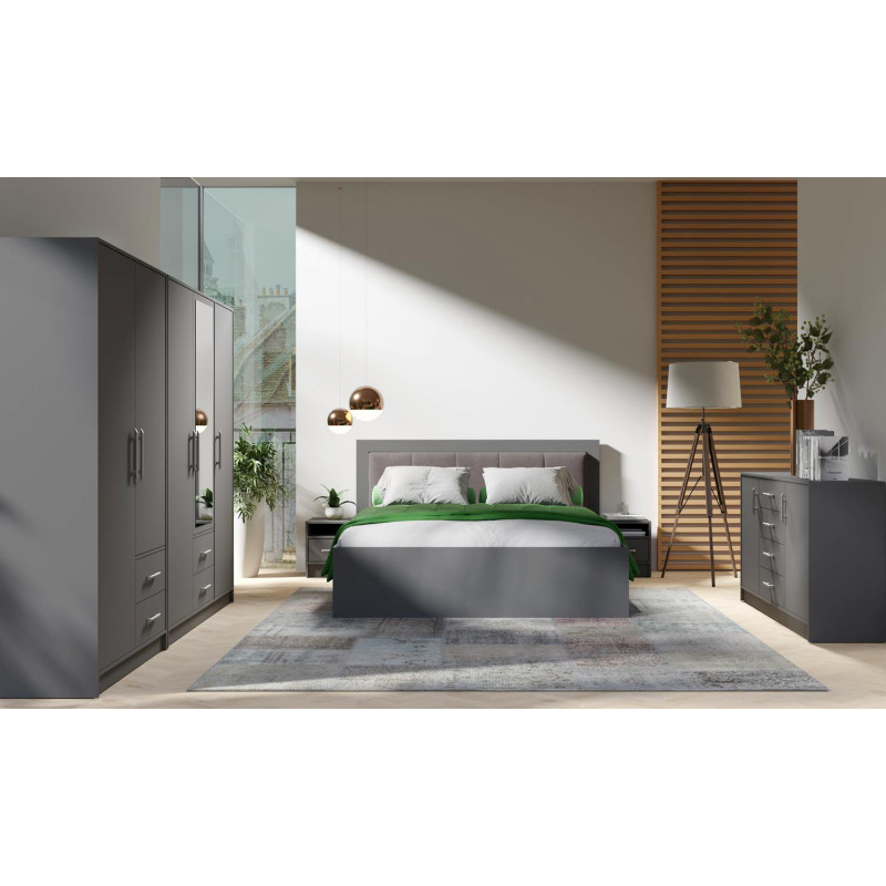 Łóżko 160x200 z pojemnikiem z kolekcji Smart SR6 antracyt