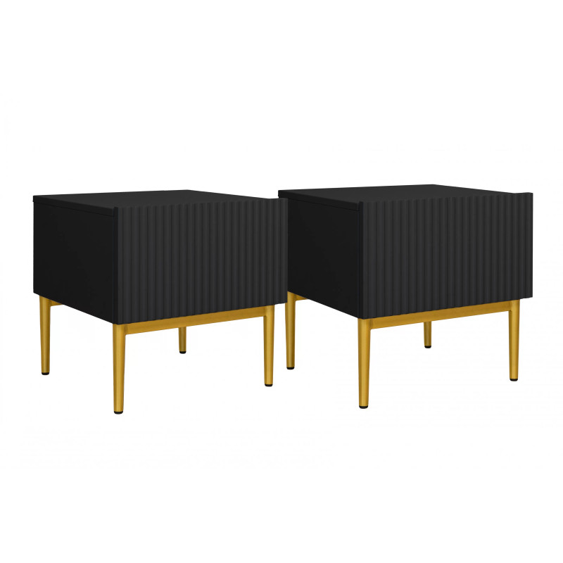 Zestaw szafek nocnych Nicole Meble Bogart czarne