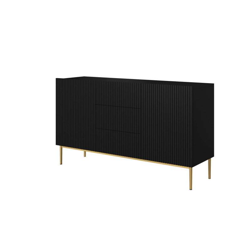 Dwudrzwiowa komoda Nicole 150 z szufladami Meble Bogart czarna