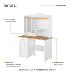 Biurko z nadstawką Story Lenart Kolekcja Story