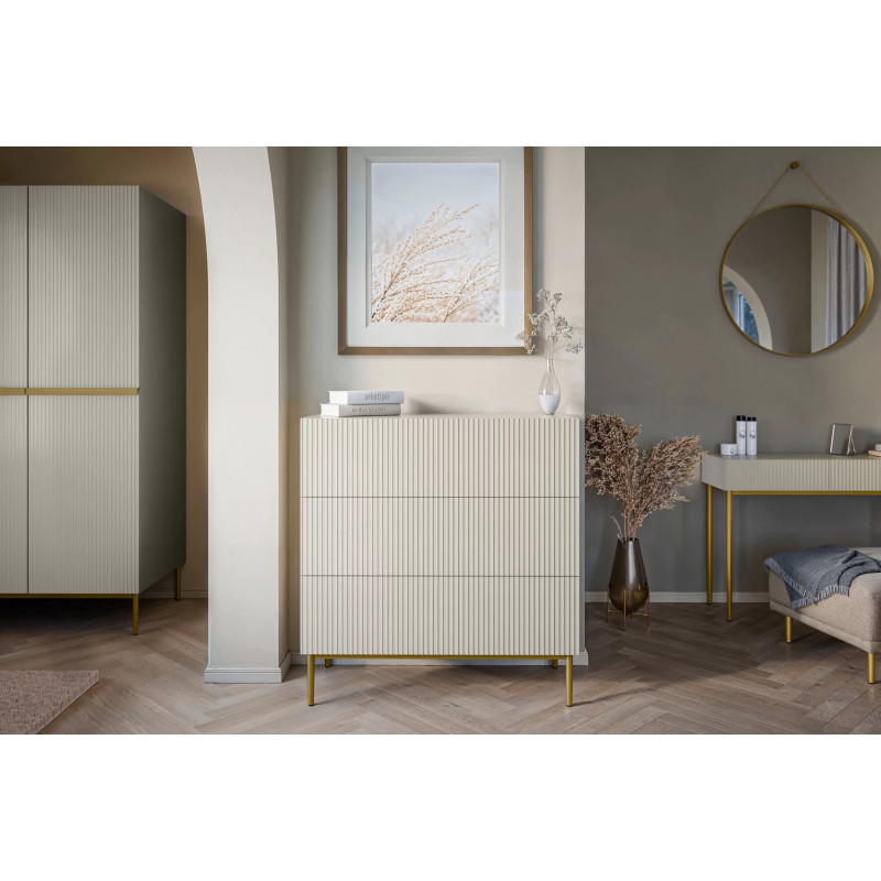 Komoda Nicole 100 z szufladami Meble Bogart kaszmir